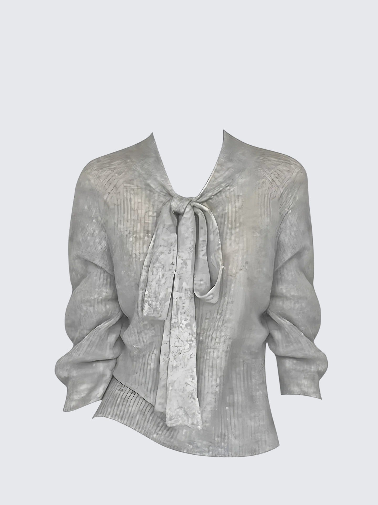 Mohair V Neck Tie Sweater