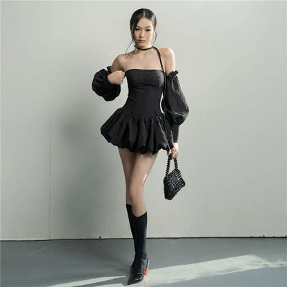 Soft Sexy Tube Top Tie-Waist Tutu Dress