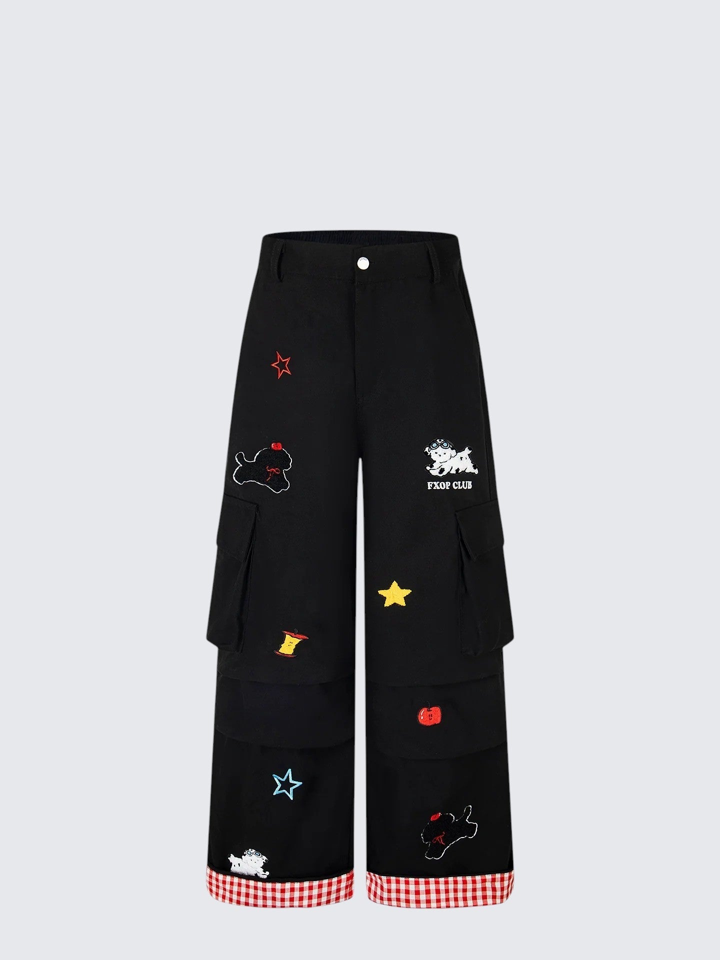 American Dog Embroidered Wide Pants
