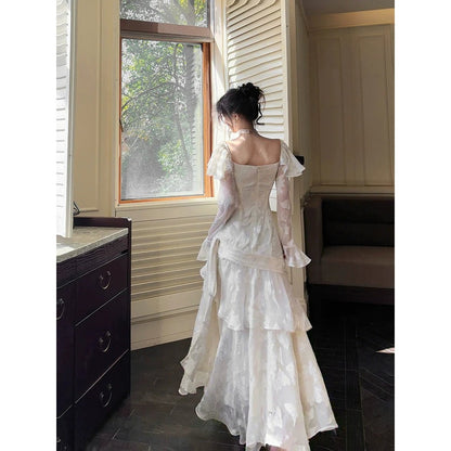 Mermaid Butterfly Jacquard Gown Prom Dress