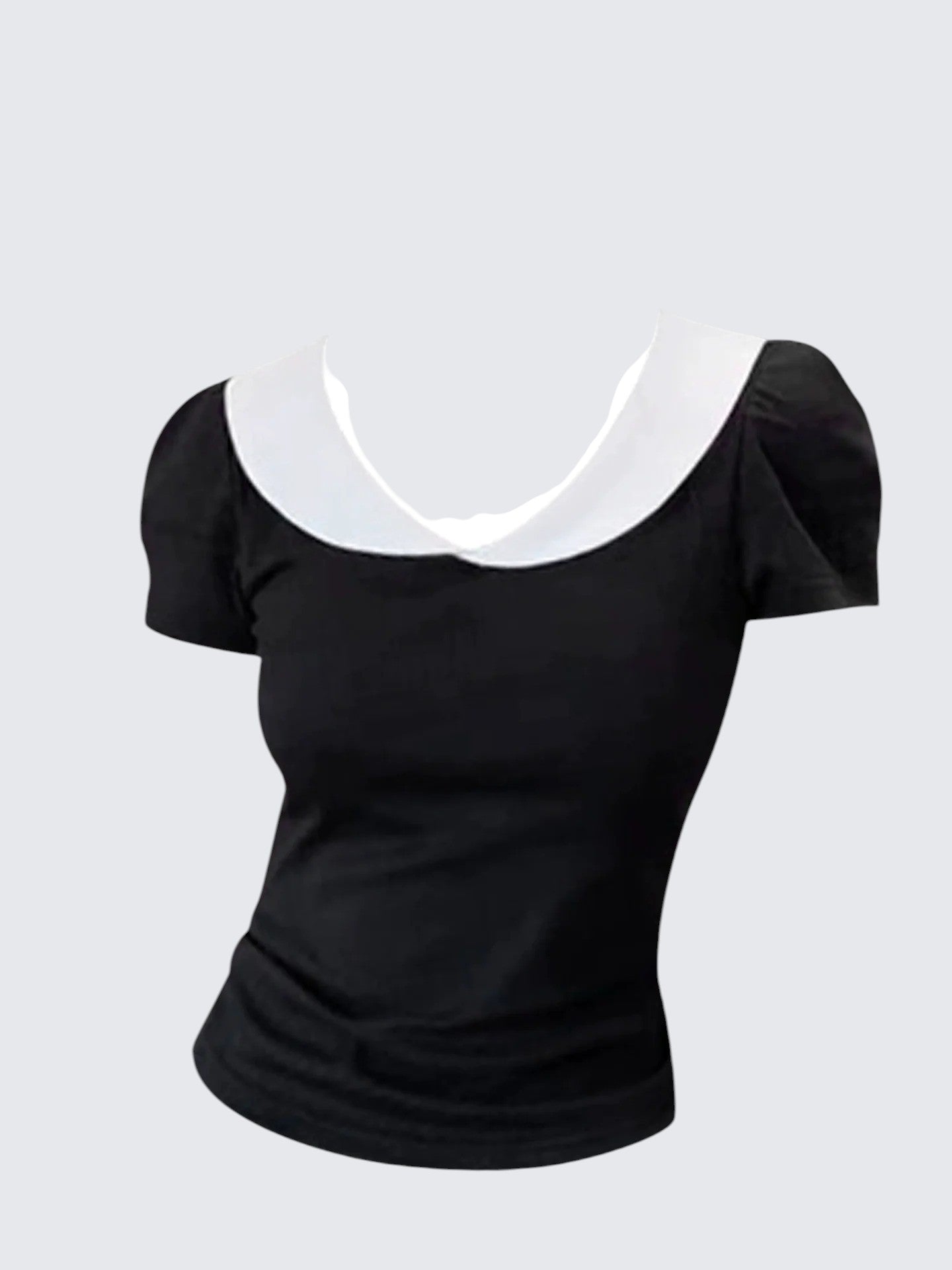 French Hepburn Doll Collar Cotton Tee