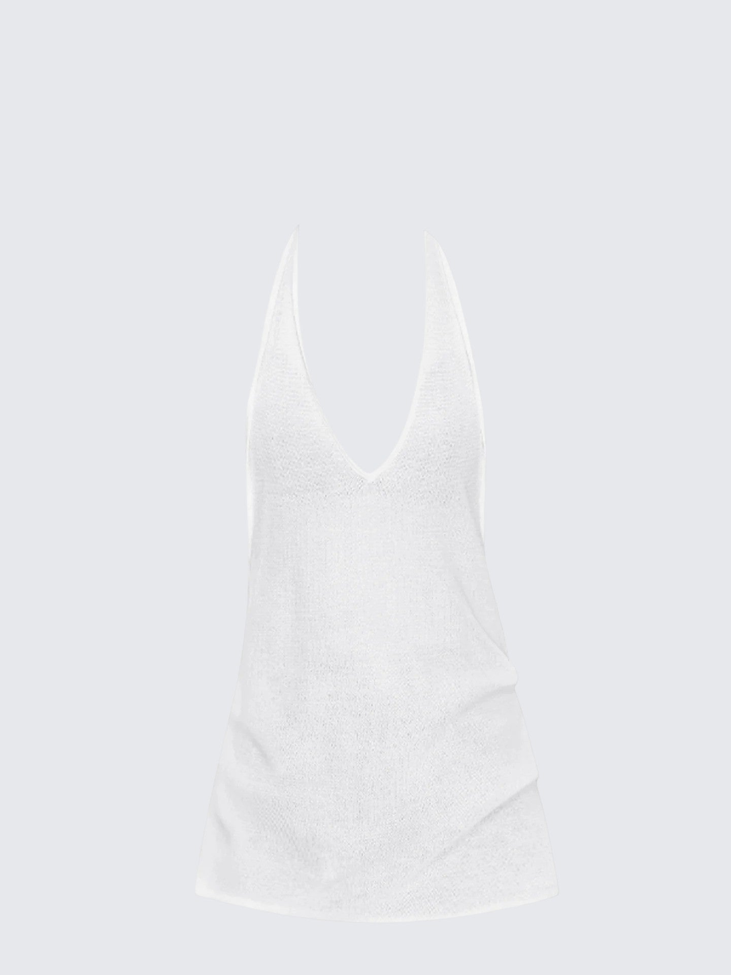 White V-Neck Halter Tank