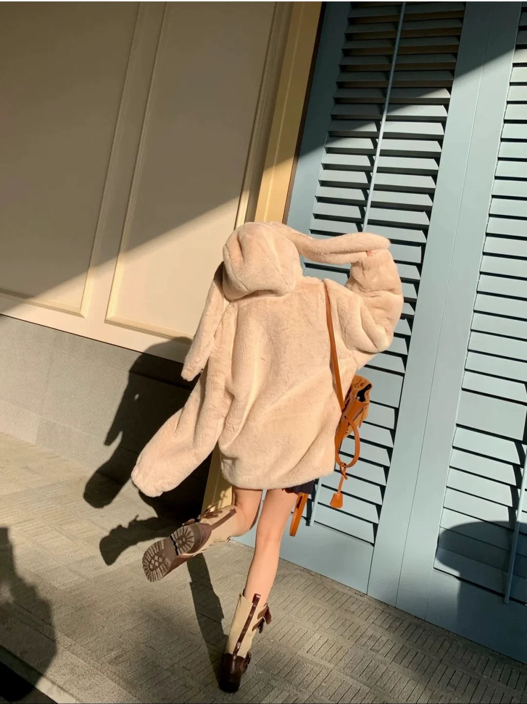 Bunny Ear Faux Fur Coat