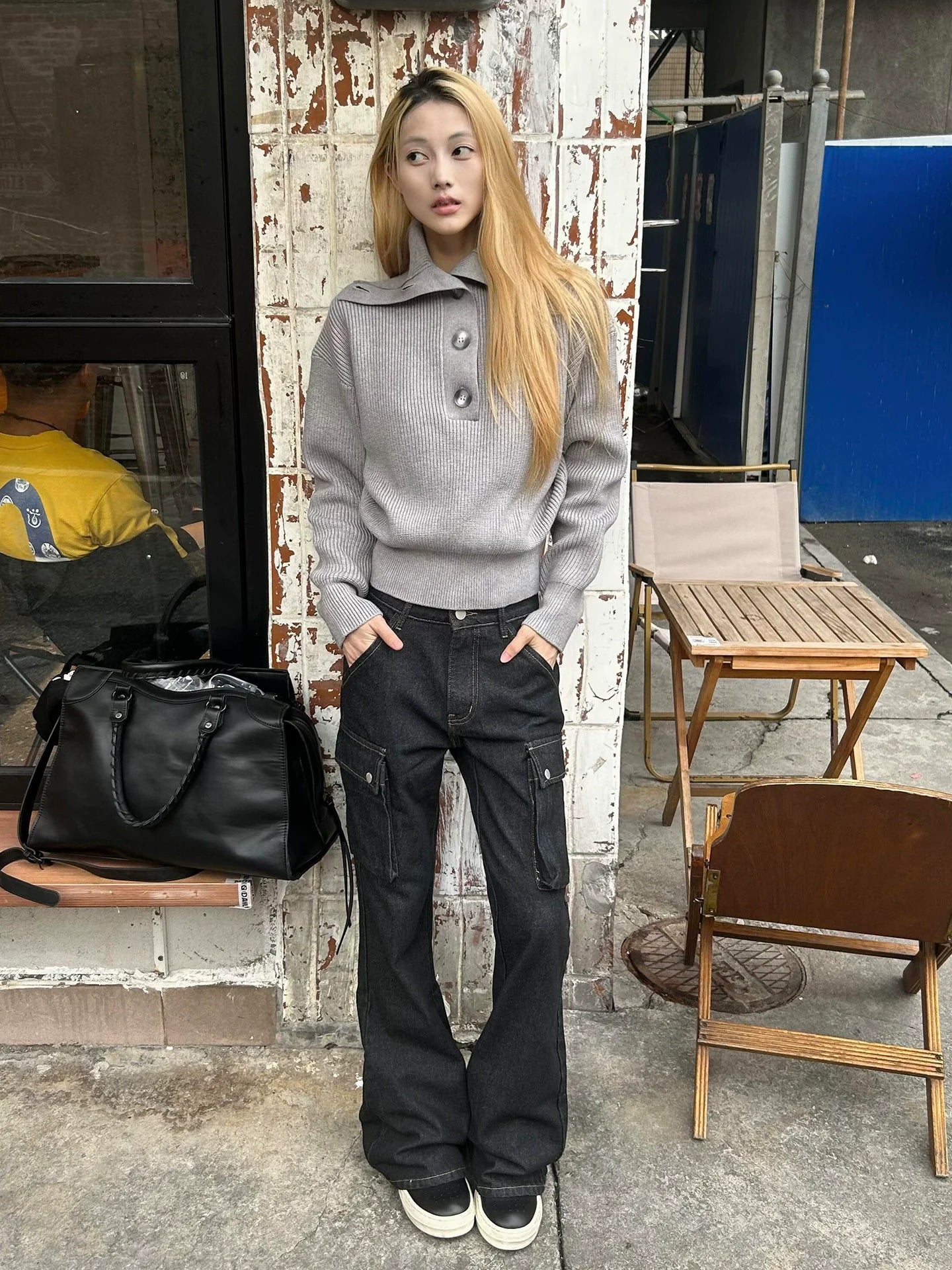 Relaxed High Neck Sweater