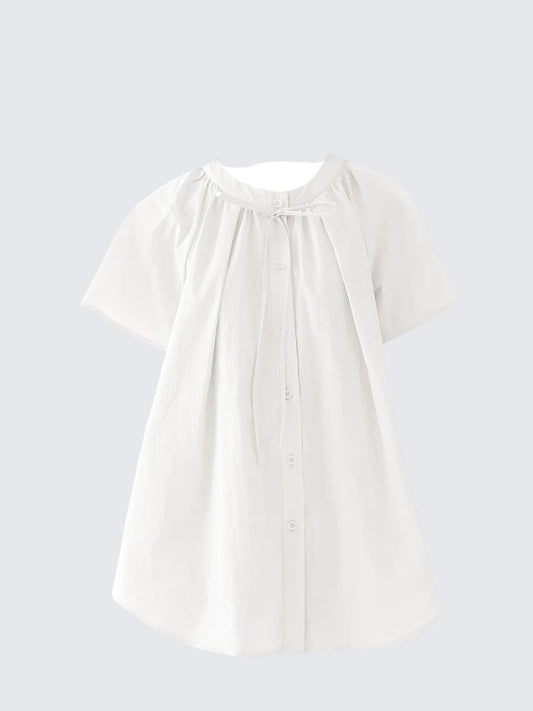 French Bow Tie Round Neck Top