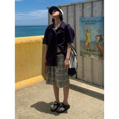 Textured Casual Sport Shorts