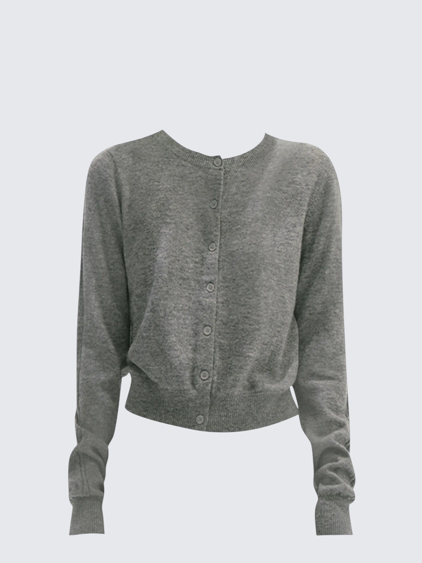 Vintage Gray Crewneck Knit Cardigan