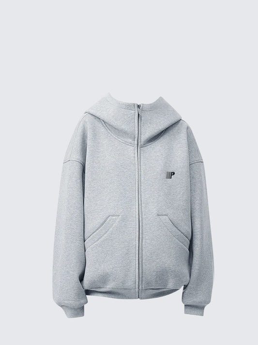 Vintage Gray Zip Hoodie