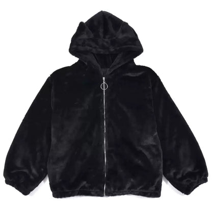Cat Ear Faux Fur Coat