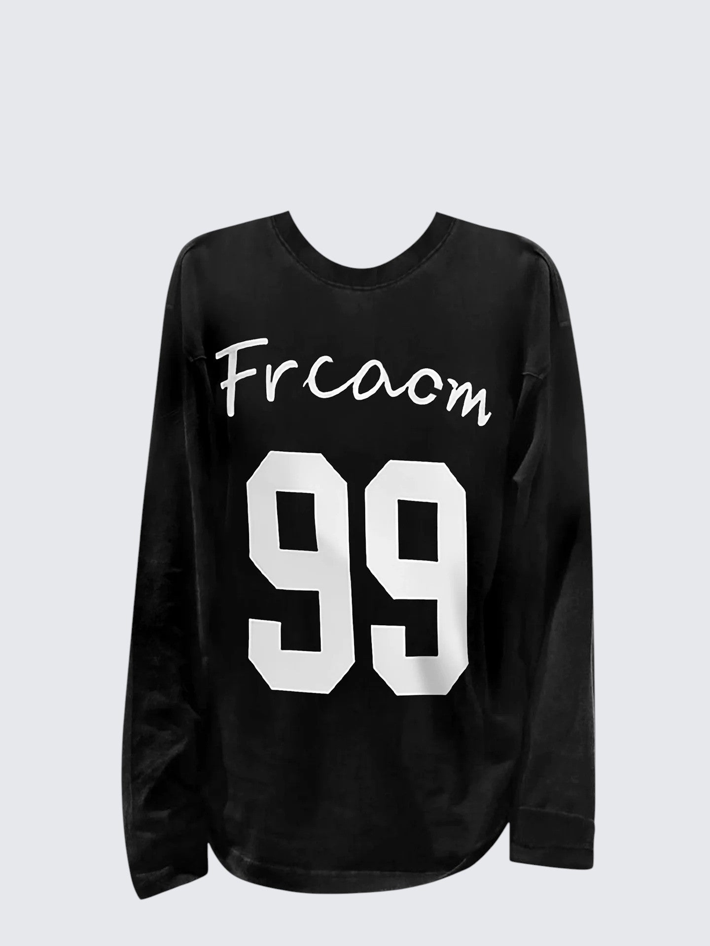 Vintage Black Cotton Long Sleeve Top