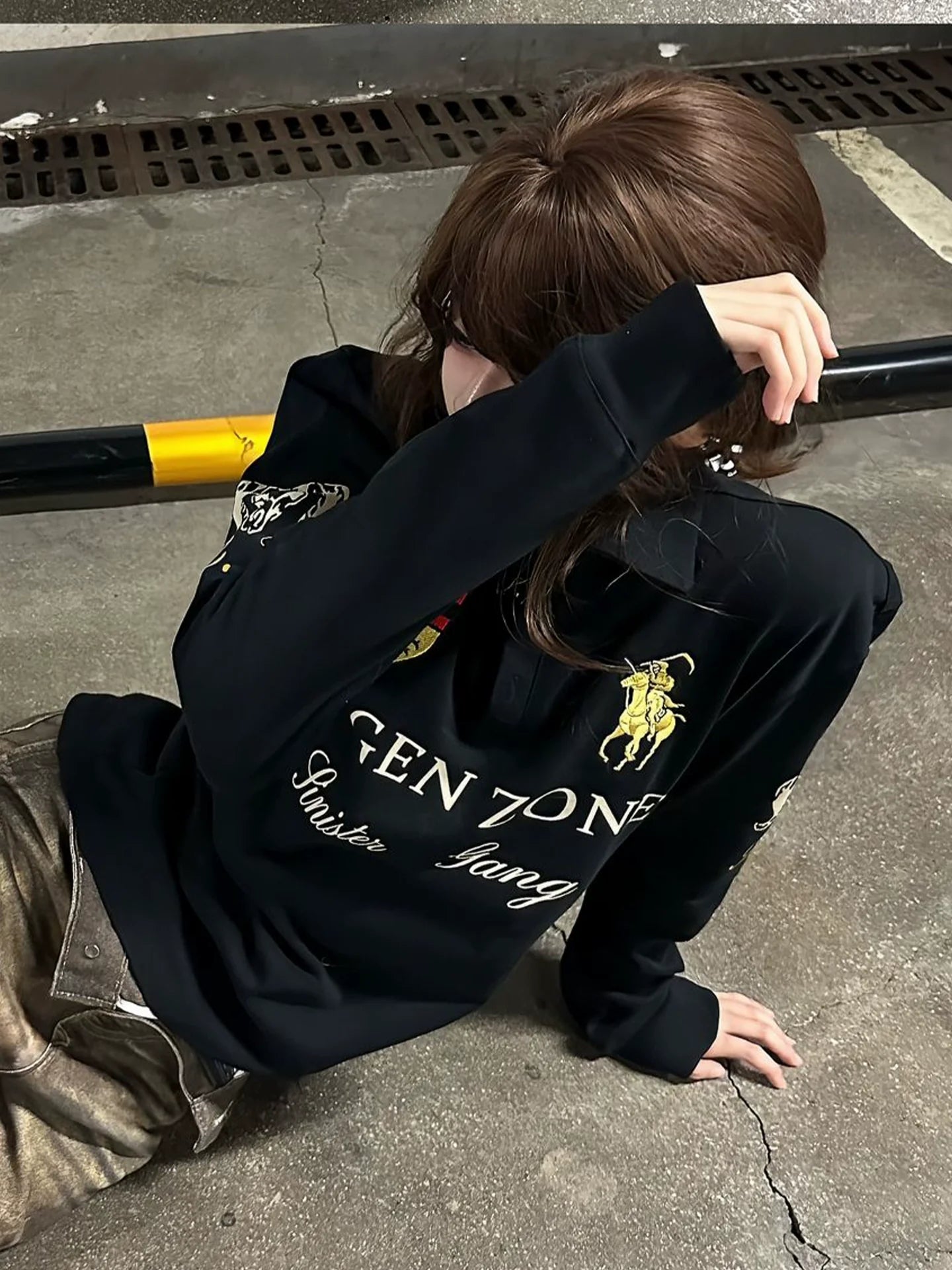 American Black Gold Embroidered Tee