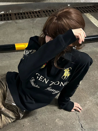 American Black Gold Embroidered Tee