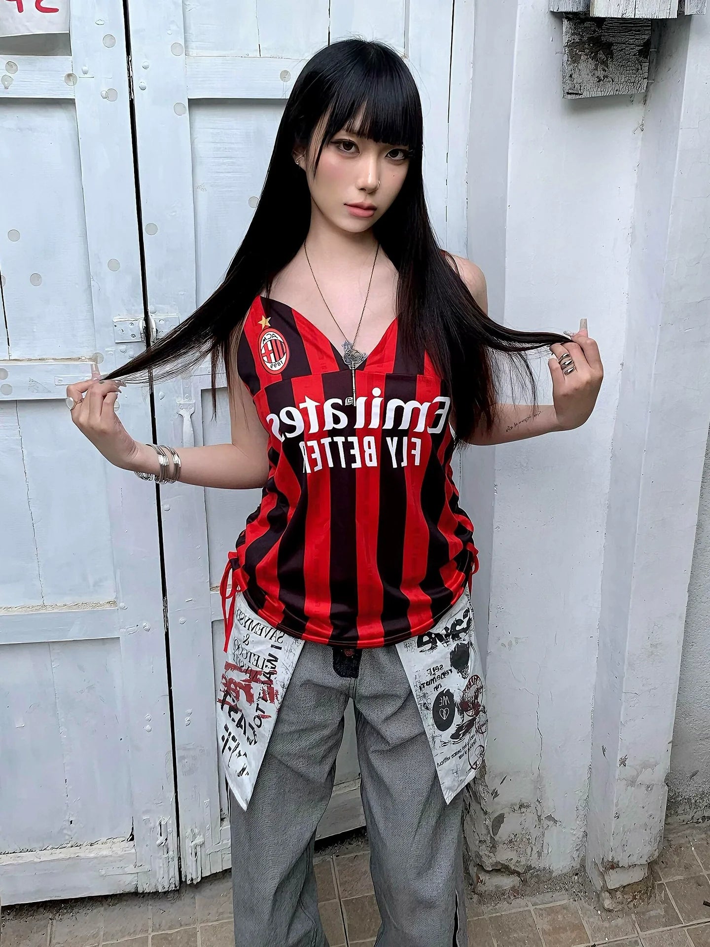 Retro Red Black Stripe Cami Top for Summer