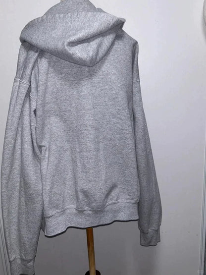 Gray Subculture Gothic Rock Punk Y2K E-girl Vintage Skull-Print Hooded Jacket