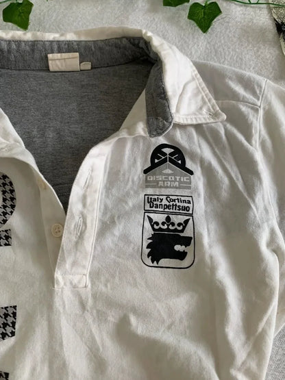 White American Vintage Polo-Style Slim-Waist Y2K T-Shirt