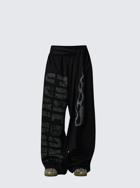 American Highstreet Drawstring Wide Leg Pants