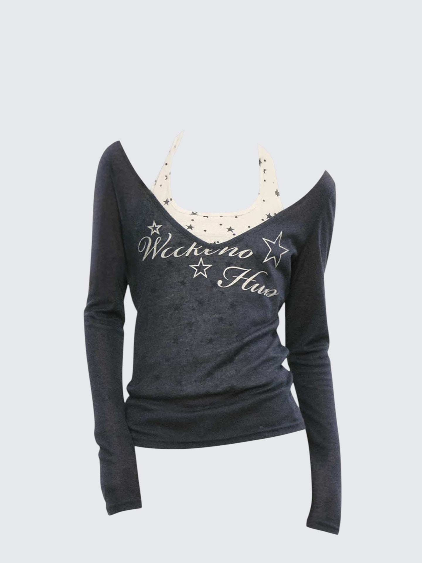 Halter Long Sleeve Two-Piece Top