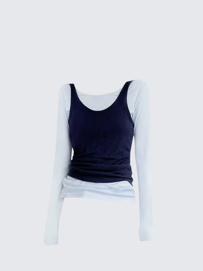 Coree Colorblock Layered Long Sleeve Tee Women