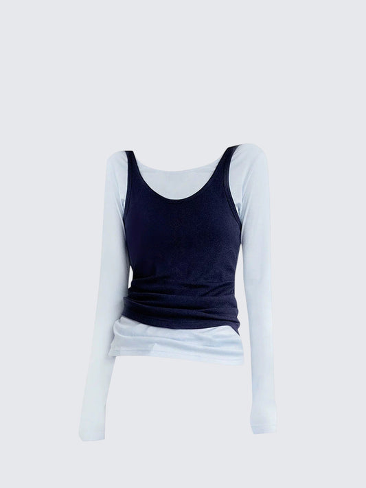 Coree Colorblock Layered Long Sleeve Tee Women