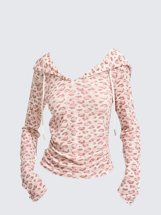 American Leopard Print Hoodie