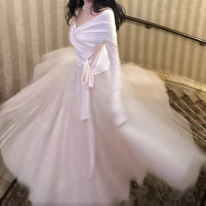 Luxury Ballet Princess Wool Knit Gown Dress