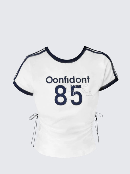 Sporty Cropped Tie T-Shirt