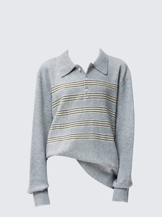 Smart Stripe Jacquard Polo Knit