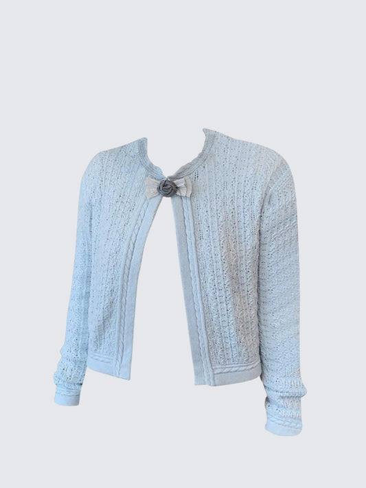 Blue Knit Cardigan Women