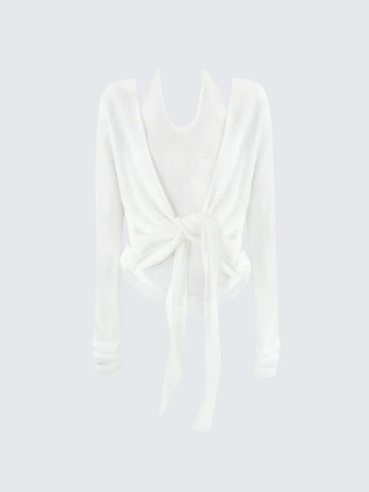 Korean Halter U-Neck Faux Knit