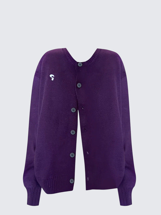 Bright Purple Knit Cardigan