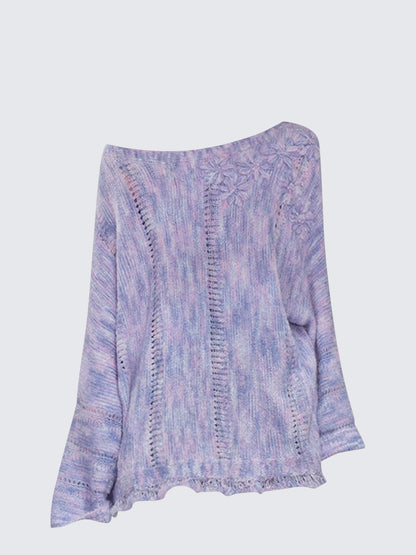 Monet Mist Purple Off-Shoulder Knit