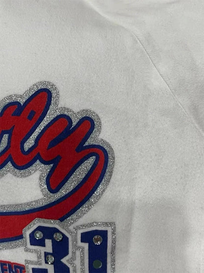 White Gothic Rock Punk Vintage Drawstring Print Long-Sleeve Y2K T-Shirt