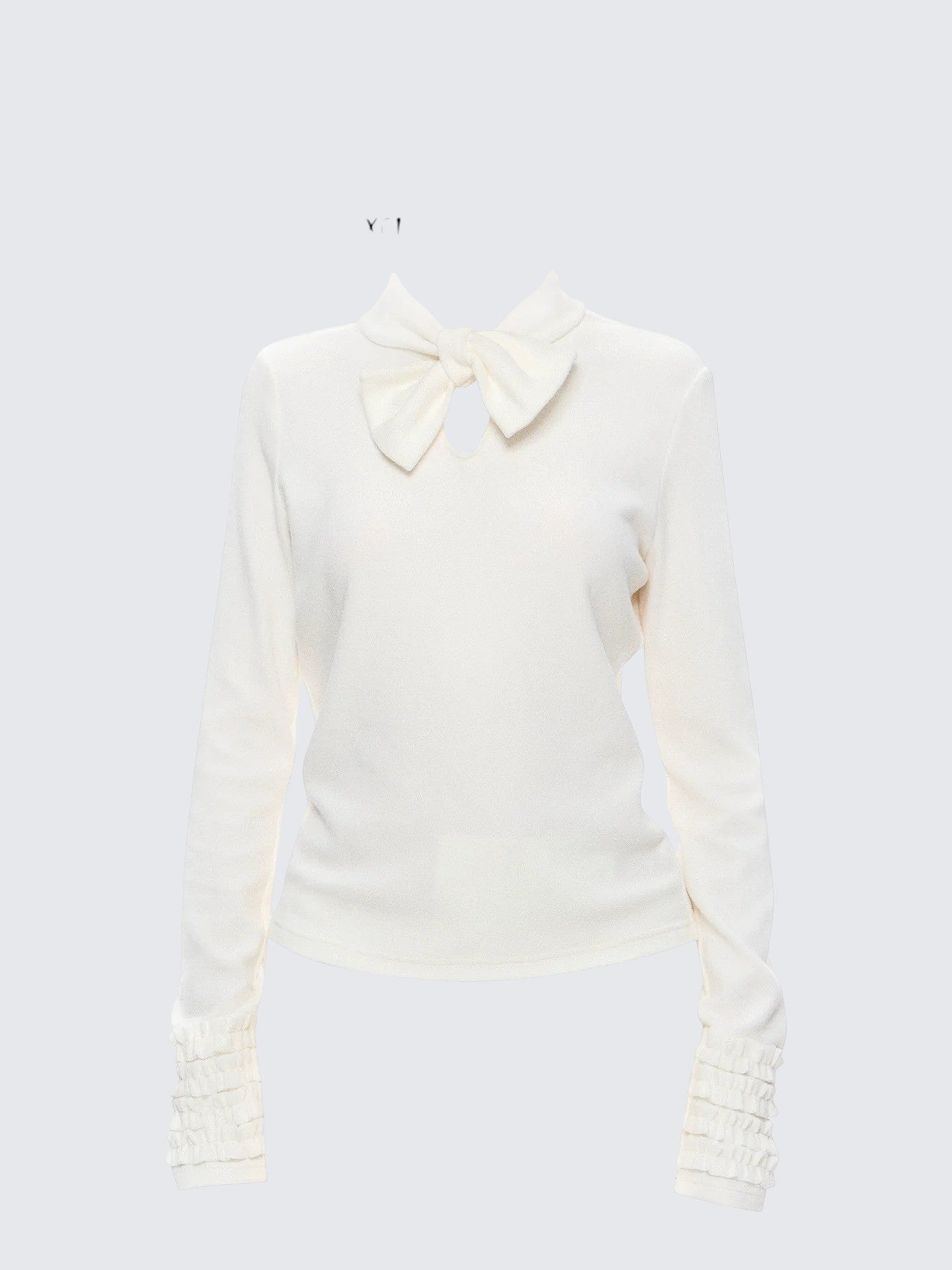 Korean White Bow Collar Lace Long Sleeve T-Shirt