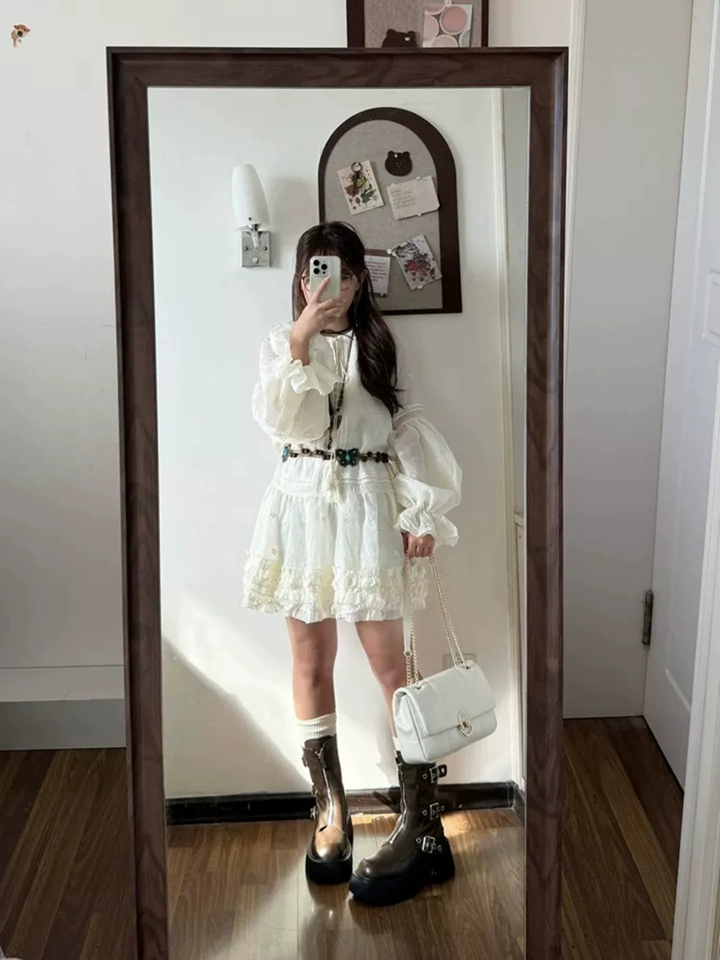 Lantern-Sleeve Mini Dress for Fall