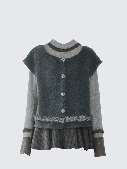 Ruffle Colorblock Knit Set