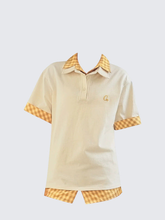 Japanese College Stitched Polo T-Shirt