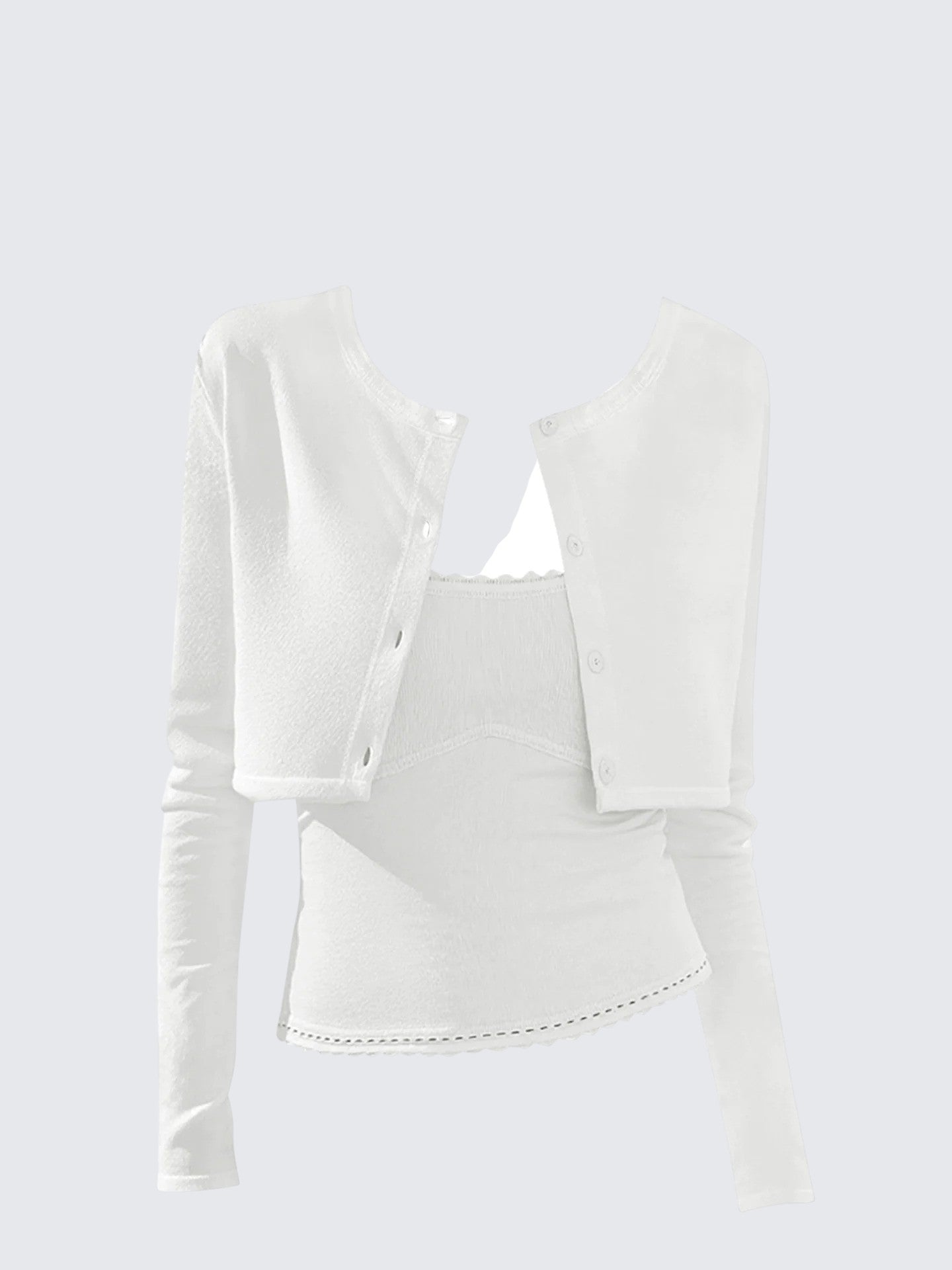 Plaid Contrast Two-Piece Set