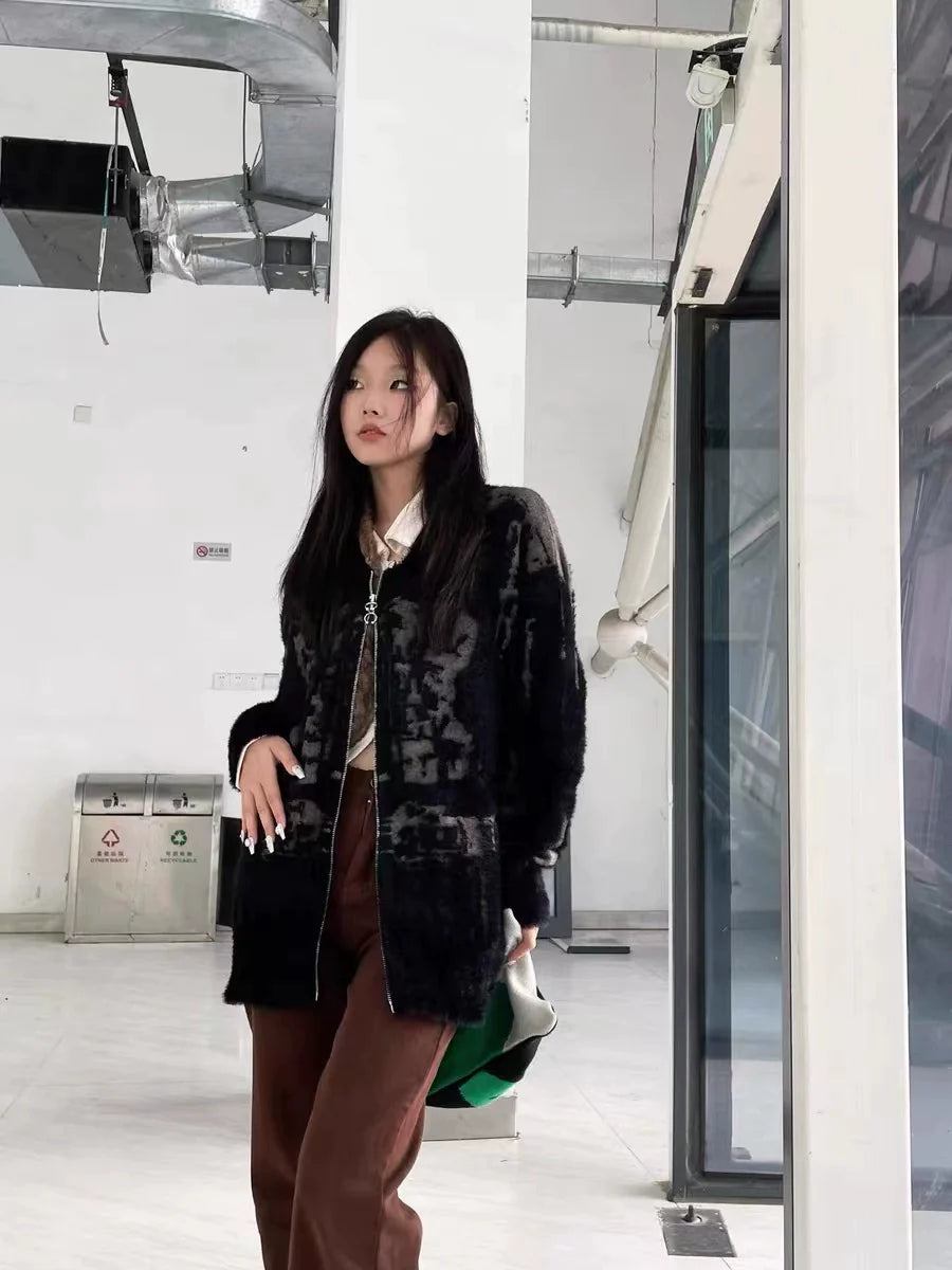 Black Y2K Punk Retro V-Neck Sweater Cardigan