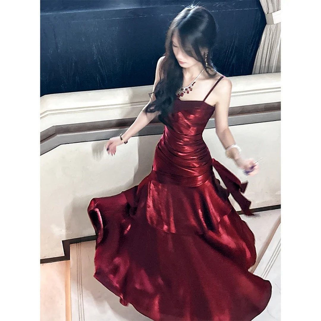 Mermaid Red Ruffle High-End Gown Dress