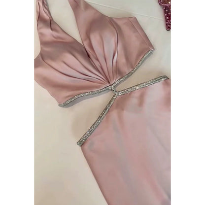 Satin Party Spaghetti Strap Mini Dress