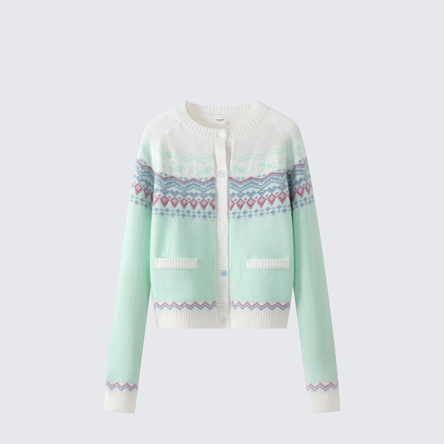 Colorful Jacquard Knit Cardigan