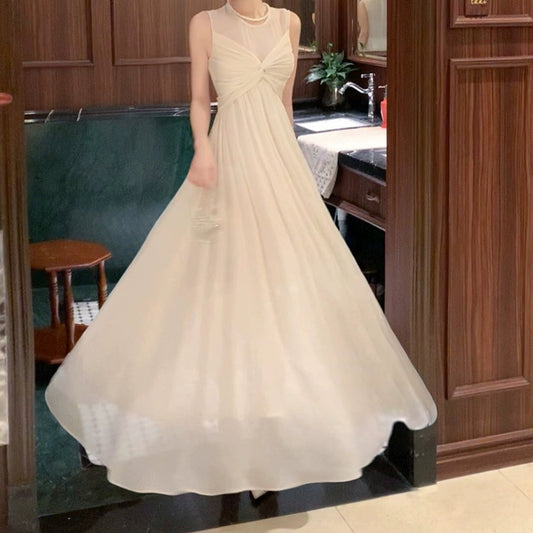 French Shimmer Tulle Knot Gown Dress