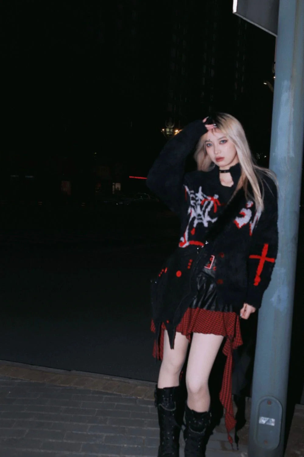 Y2K Punk Harajuku Faux Mink SN Sweater Cardigan