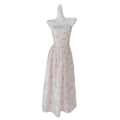 Floral Tale Strapless Floral Removable Strap Gown Dress