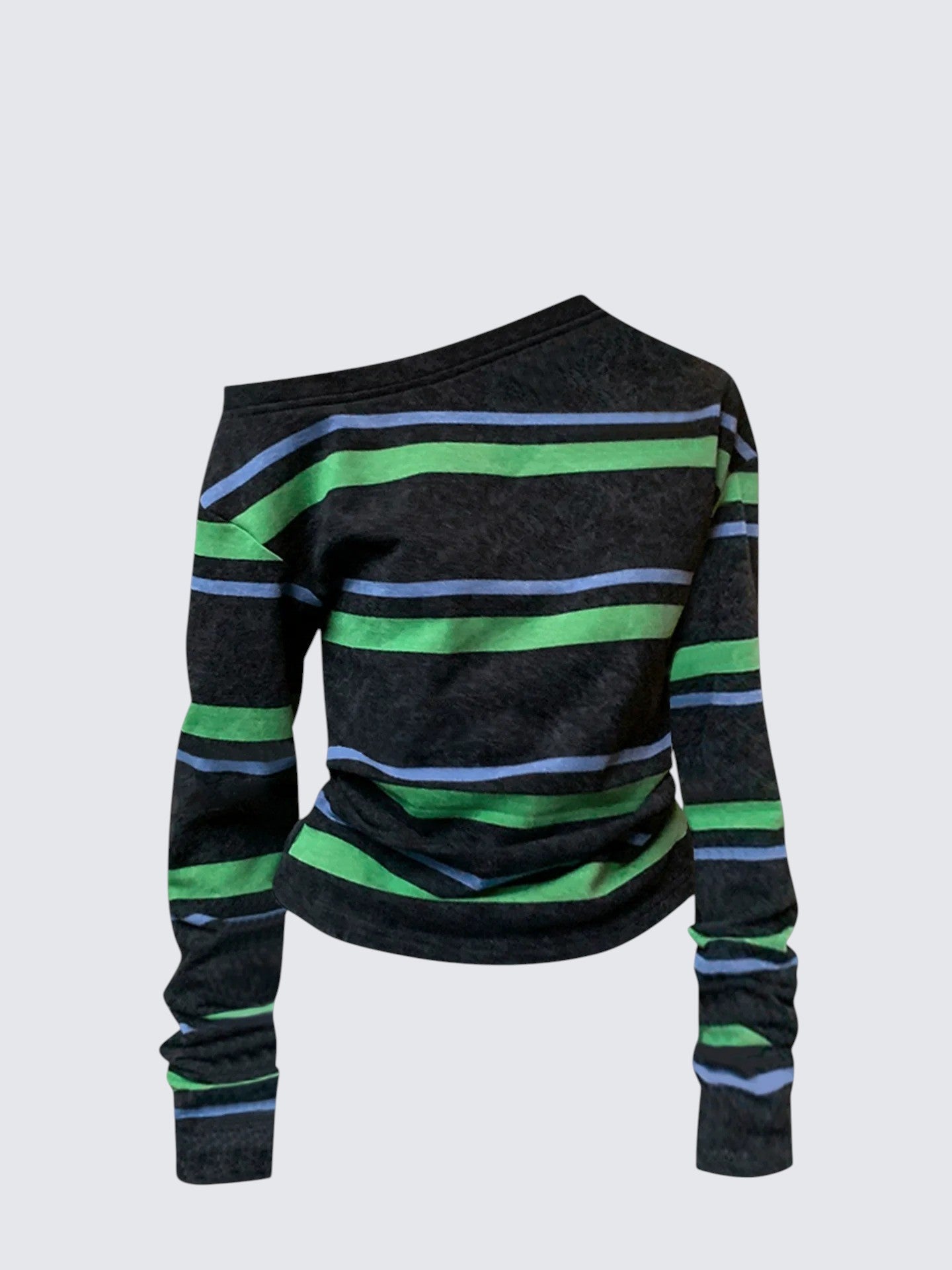 Stripe Off Shoulder Sweatshirt Women