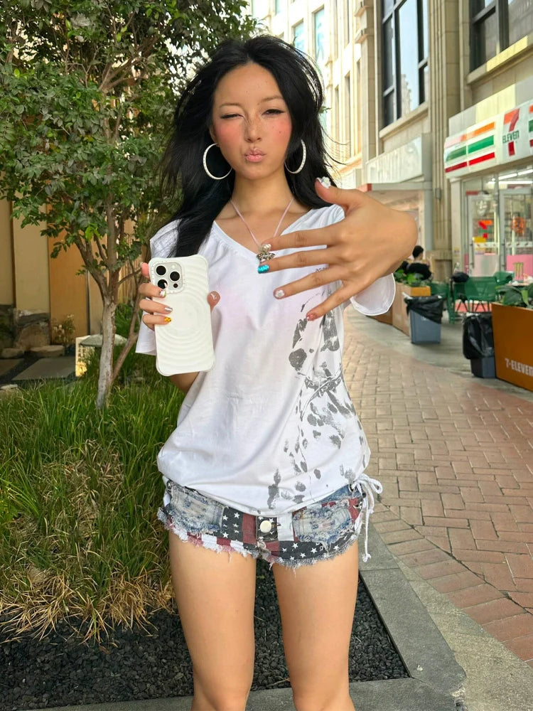 Spotted Dog V Neck Tee