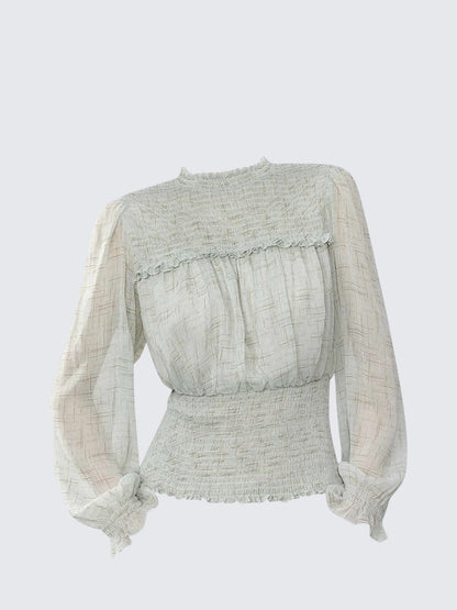 Office Slim Waist Chiffon Blouse
