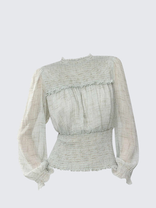 Office Slim Waist Chiffon Blouse