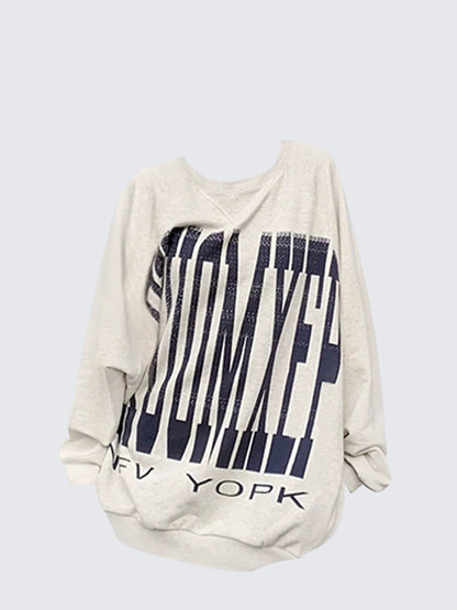 American Street Letter Print Crewneck Sweatshirt