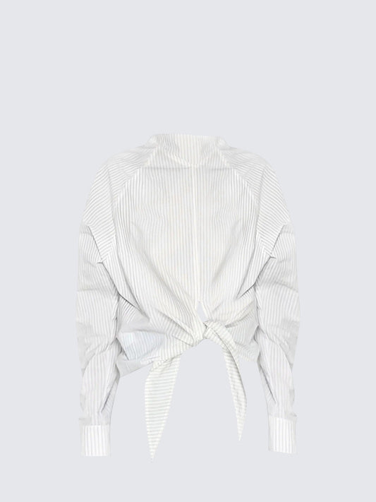 Stripe Tie Raglan Shirt Women